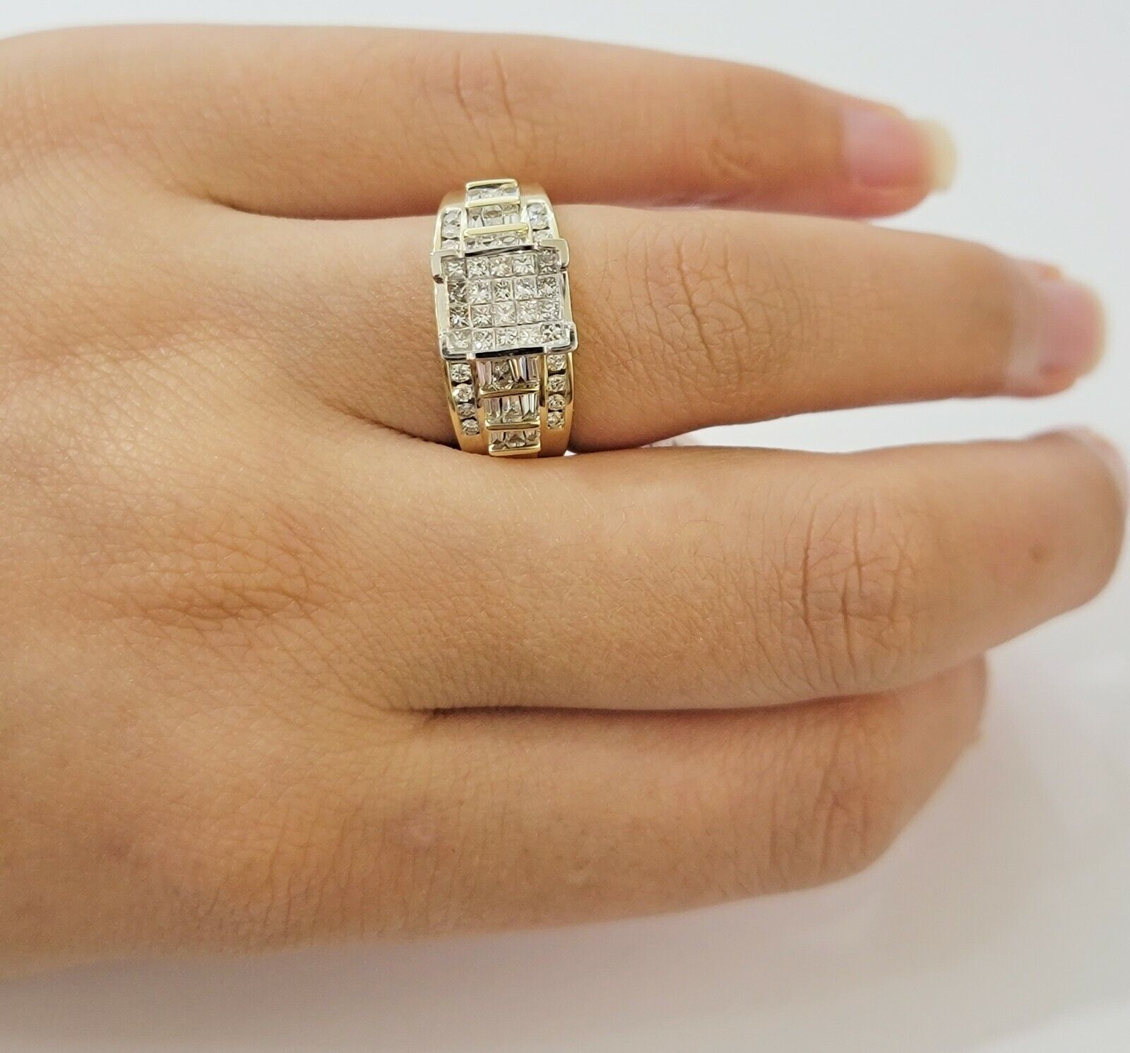 Real 14k Yellow Gold Diamond Ring 1 CT Diamond Ladies Women Band, VALENTINE SALE - GoldenlinQ
